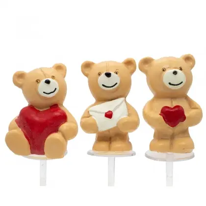 Αρκουδάκια Διακοσμητικά Τούρτας Ύψος 4cm Σετ 3 Τεμάχια
