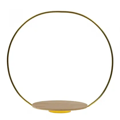 Διακοσμητικό Μεταλλικό Στεφάνι Με Ξύλινο Δίσκο Φ30x3.5cm