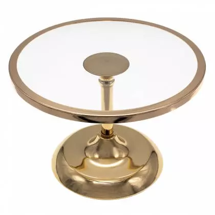 Δίσκος Μεταλλικός Με Γυάλινη Βάση Με Πόδι Φ25x17cm