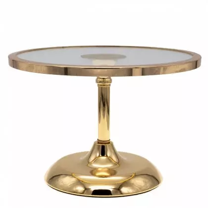 Δίσκος Μεταλλικός Με Γυάλινη Βάση Με Πόδι Φ25x17cm