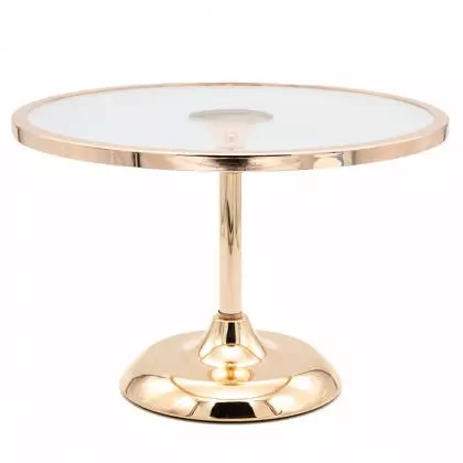 Δίσκος Μεταλλικός Με Γυάλινη Βάση Με Πόδι Φ30x20cm