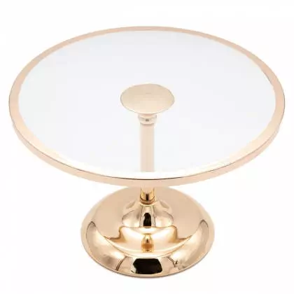 Δίσκος Μεταλλικός Με Γυάλινη Βάση Με Πόδι Φ30x20cm