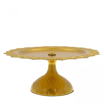 Δίσκος Μεταλλικός Με Πόδι Σε Χρυσό Χρώμα Φ30x12cm