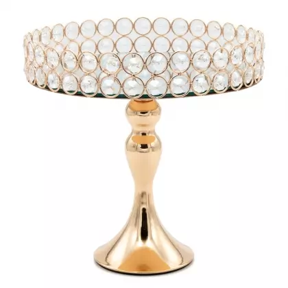 Δίσκος Μεταλλικός Με Βάση Καθρέφτη Με Πόδι Φ25.5x24.5cm