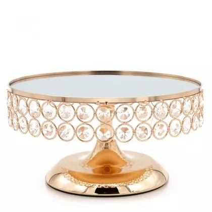 Δίσκος Μεταλλικός Με Βάση Καθρέφτη Με Πόδι Φ25x12.5cm