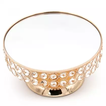 Δίσκος Μεταλλικός Με Βάση Καθρέφτη Με Πόδι Φ25x12.5cm