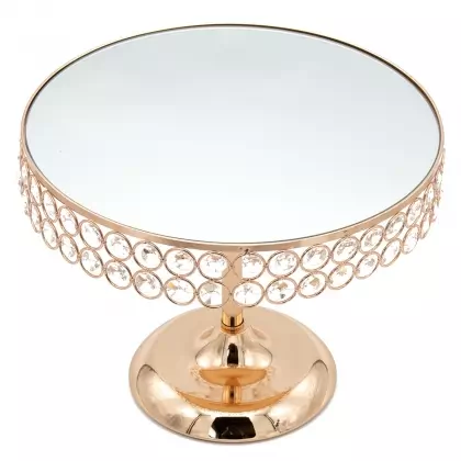 Δίσκος Μεταλλικός Με Βάση Καθρέφτη Με Πόδι Φ30x23.5cm
