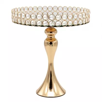 Δίσκος Μεταλλικός Με Βάση Καθρέφτη Με Πόδι Φ30x33cm