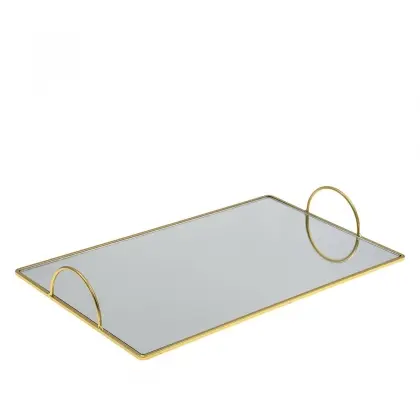 Δίσκος Ορθογώνιος Μεταλλικός Με Καθρέφτη 36x22cm