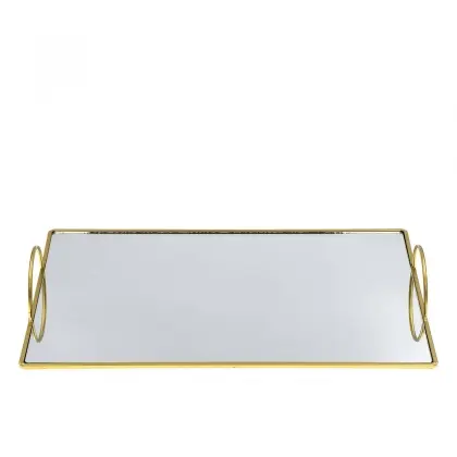 Δίσκος Ορθογώνιος Μεταλλικός Με Καθρέφτη 36x22cm