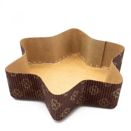 Φόρμα Ψησίματος Χάρτινη Χριστουγεννιάτικη Σε Σχήμα Αστέρι 13.5x13.5x3.5cm Συσκευασία 5 Τεμαχίων