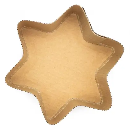 Φόρμα Ψησίματος Χάρτινη Χριστουγεννιάτικη Σε Σχήμα Αστέρι 13.5x13.5x3.5cm Συσκευασία 5 Τεμαχίων