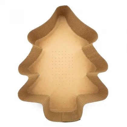 Φόρμα Ψησίματος Χάρτινη Χριστουγεννιάτικη Σε Σχήμα Δέντρο 25x33x6cm Συσκευασία 5 Τεμαχίων