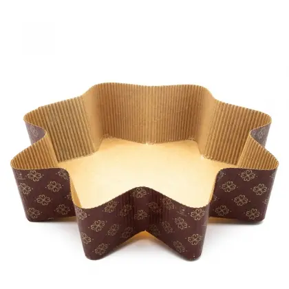 Φόρμα Ψησίματος Χάρτινη Χριστουγεννιάτικη Σε Σχήμα Αστέρι 26x26x5cm Συσκευασία 5 Τεμαχίων