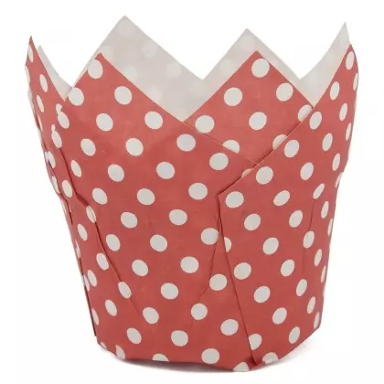 Φορμάκια Ψησίματος Χάρτινα Αντικολλητικά Τουλίπα Για Cupcakes Φ7x5cm Συσκευασία 100 Τεμαχίων