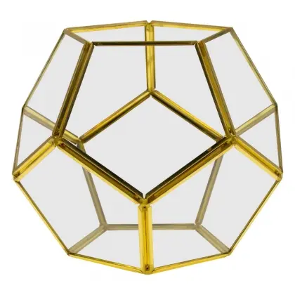 Γυάλα Terrarium Διακοσμητική Από Γυαλί Και Μέταλλο 20x20x15cm