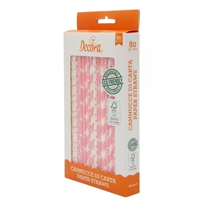 Καλαμάκια Χάρτινα 21.5cm Συσκευασία 80 Τεμαχίων