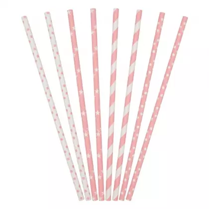 Καλαμάκια Χάρτινα 21.5cm Συσκευασία 80 Τεμαχίων