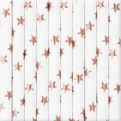 Καλαμάκια Χάρτινα Με Αστέρια Συσκευασία 10 Τεμαχίων