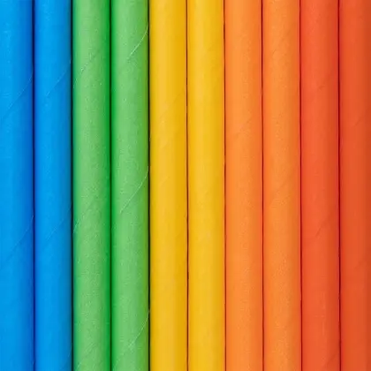 Καλαμάκια Χάρτινα Με Σχέδιο Colorful Blocks Party Συσκευασία 10 Τεμαχίων