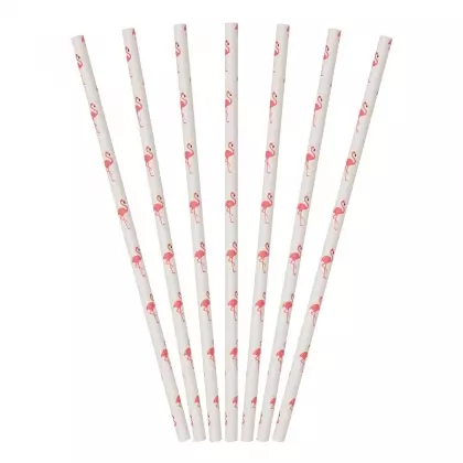 Καλαμάκια Χάρτινα “Flamingo” 20cm Συσκευασία 16 Τεμαχίων