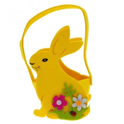 Καλαθάκι Από Τσόχα Σε Σχήμα Λαγουδάκι 13x8x18cm