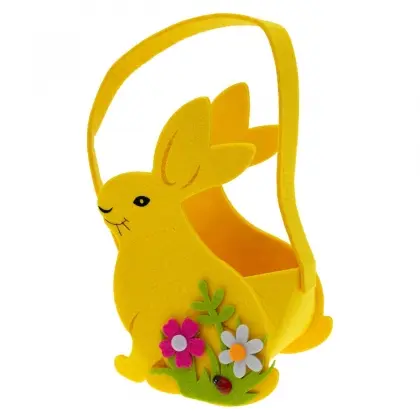 Καλαθάκι Από Τσόχα Σε Σχήμα Λαγουδάκι 13x8x18cm