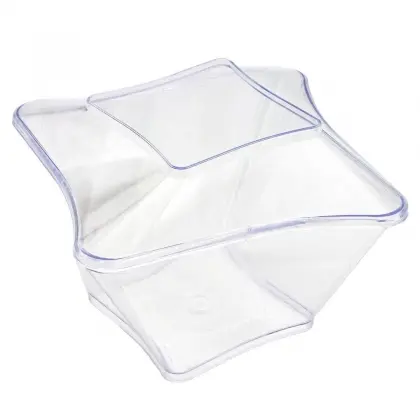 Καπάκι Για Μπωλ Πλαστικό Τετράπλευρο DK036047 250ml Συσκευασία 50 Τεμαχίων Διάφανο