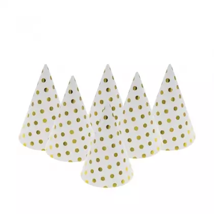 Καπελάκια Για Party Χάρτινα Πουά Συσκευασία 6 Τεμαχίων