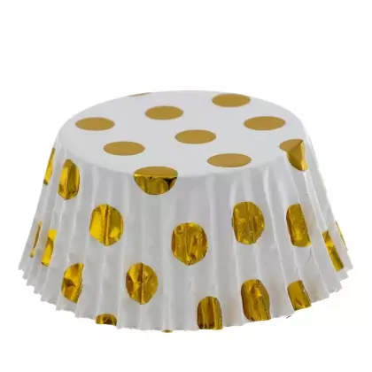 Καραμελόχαρτα Ψησίματος Foil Για Cupcakes Πουά Φ5x3cm Συσκευασία 30 Τεμαχίων