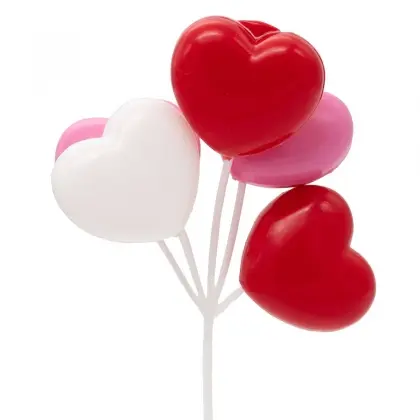 Καρδιές Μπαλόνια Μπουκέτο Διακοσμητικά Τούρτας Ύψος 17cm