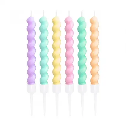 Κεράκια Γενεθλίων Κυματιστά Pastel Συσκευασία 6 Τεμαχίων