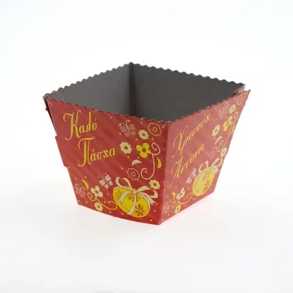 Κηροστάτες Πασχαλινοί Χάρτινοι Με Σχέδιο “Καλό Πάσχα”7.5x7.5cm Συσκευασία 10 Τεμαχίων