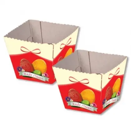 Κηροστάτες Πασχαλινοί Χάρτινοι Με Σχέδιο “Καλό Πάσχα”7.5x7.5cm Συσκευασία 10 Τεμαχίων