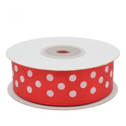 Κορδέλα Ρολάκι Πουά 25mm Σατέν 22m