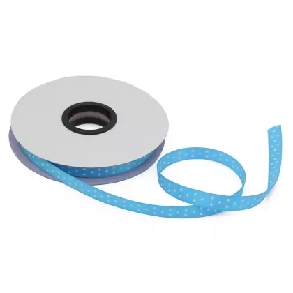 Κορδέλα Ρολάκι Πουά 12mm Σατέν Διπλής Όψης Με Ούγια 50m