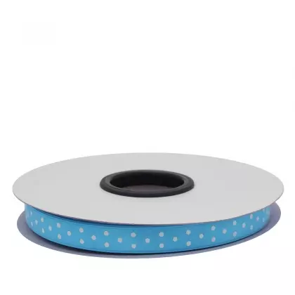 Κορδέλα Ρολάκι Πουά 12mm Σατέν Διπλής Όψης Με Ούγια 50m