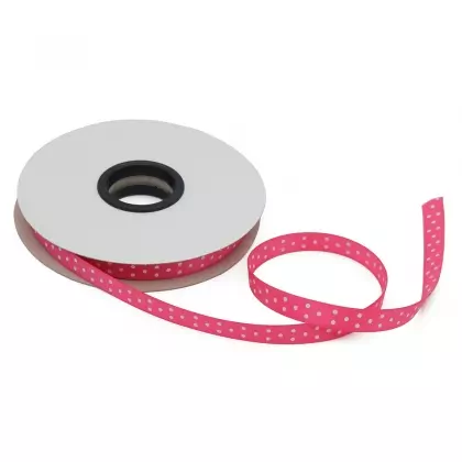 Κορδέλα Ρολάκι Πουά 12mm Σατέν Διπλής Όψης Με Ούγια 50m