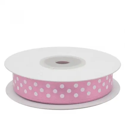 Κορδέλα Ρολάκι Πουά 16mm Σατέν 22m