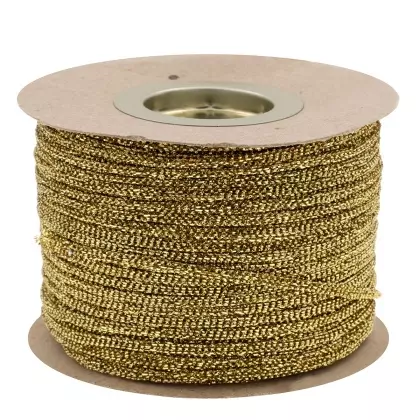 Κορδόνι Ρολάκι Πλεκτό Τραχύ Με Μεταλλικό Νήμα 2mm x 100m