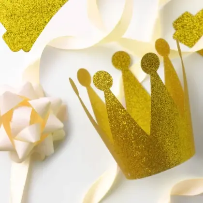 Κορώνα Πλαστική Με Glitter Με Στρογγυλές Άκρες Συσκευασία 3 Τεμαχίων