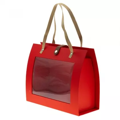 Κουτί Δώρου Χάρτινο Σε Σχήμα Τσάντας Με Κούμπωμα 28x12x23cm