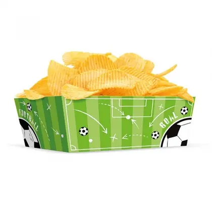 Kουτί για Chips Με Σχέδιο Football 15x10x6cm Συσκευασία 3 Τεμαχίων