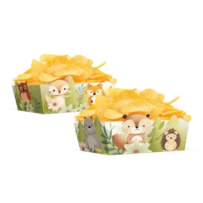 Kουτί για Chips Με Σχέδιο Forest Friends 15x10x7.5cm Συσκευασία 3 Τεμαχίων