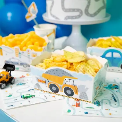 Kουτί για Chips Με Σχέδιο Vehicles 15x10x6cm Συσκευασία 3 Τεμαχίων