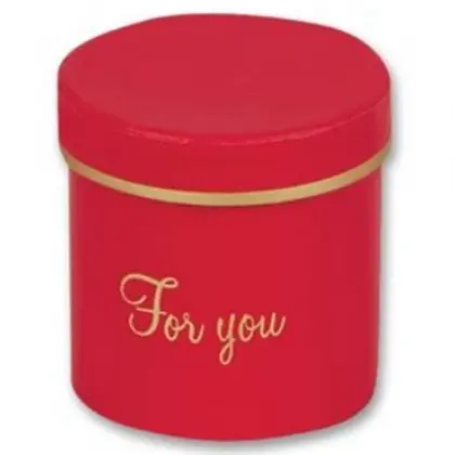 Κουτί Με Καπάκι Κυλινδρικό 'For You' 8x8x8cm