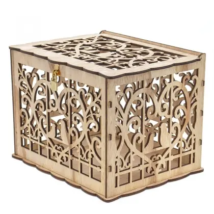 Κουτί Μπαουλάκι Ξύλινο Σκαλιστό Με Κλειδαριά 28x23x22cm