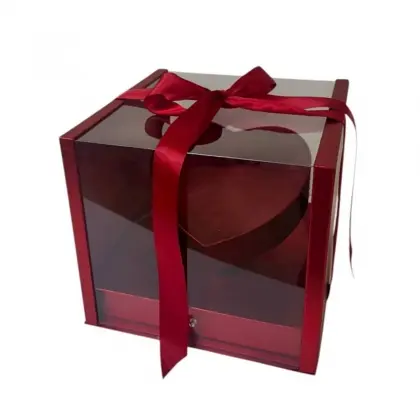 Κουτί Χάρτινο Με Καρδιά Και Κορδέλα 27x26,5x24cm