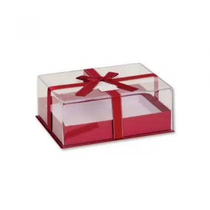 Κουτί Χάρτινο Με Plexiglass Καπάκι Και Φιόγκο 18x14x7cm