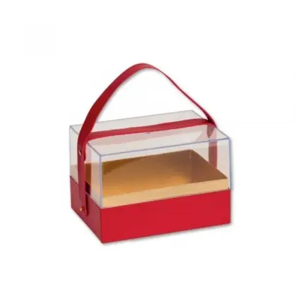 Κουτί Χάρτινο Με Plexiglass Καπάκι Και Λαβή 18x14x12cm